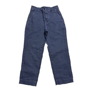 Everlane Organic Cotton Straight Leg Crop Pants Navy Blue High Rise Size 4